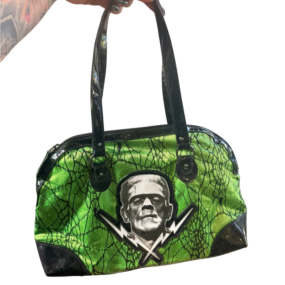 Rock Rebel Frankenstein Neon Green Gothic Tote Bag - Womens